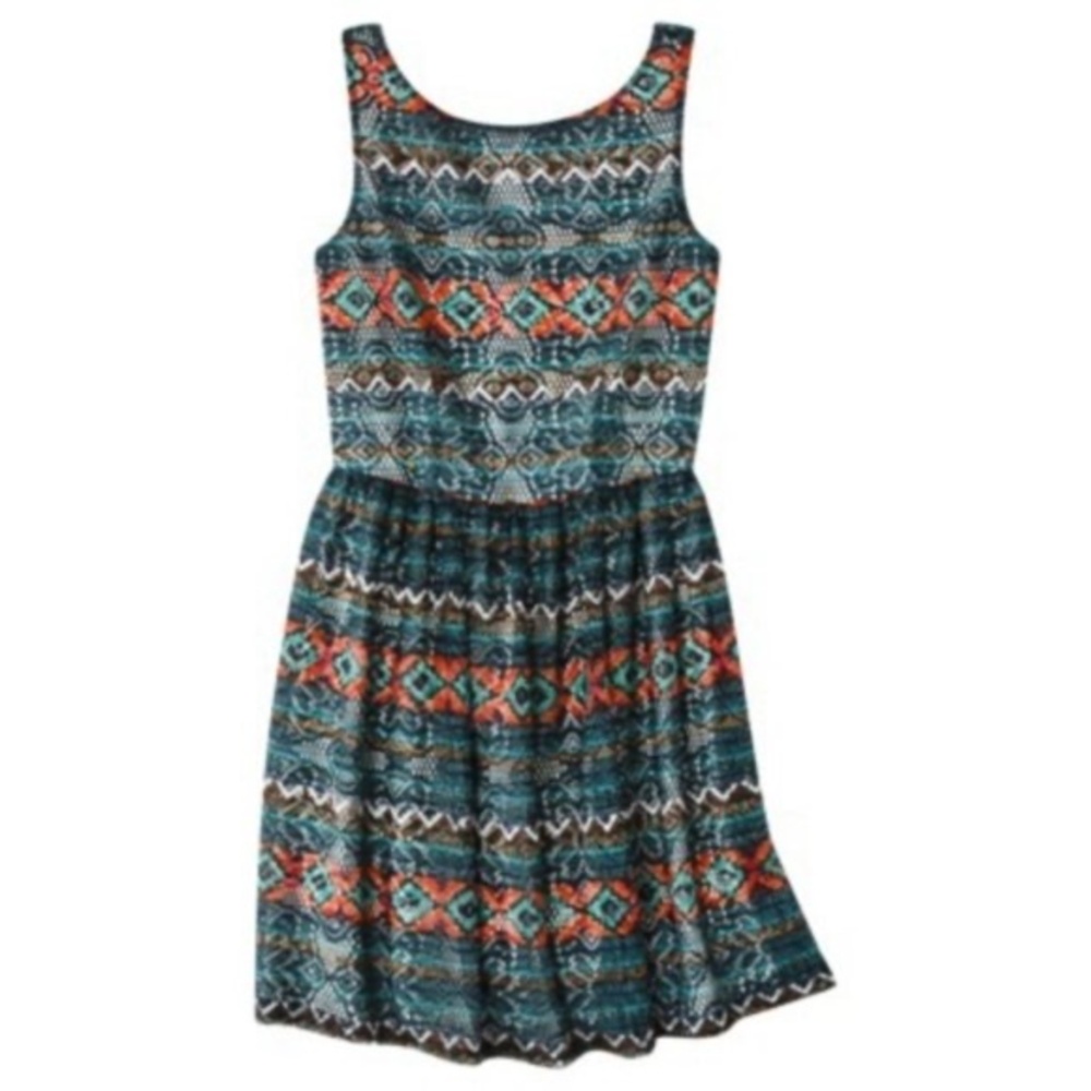 Xhilaration Multicolored Patterned Sleeveless Dress Size Medium NWOT